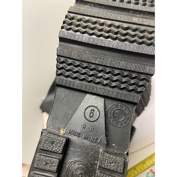 Unbranded Black Rubber Boots Size 6 Waterproof Unlined Mid Calf Work Boots - Picture 6 of 6